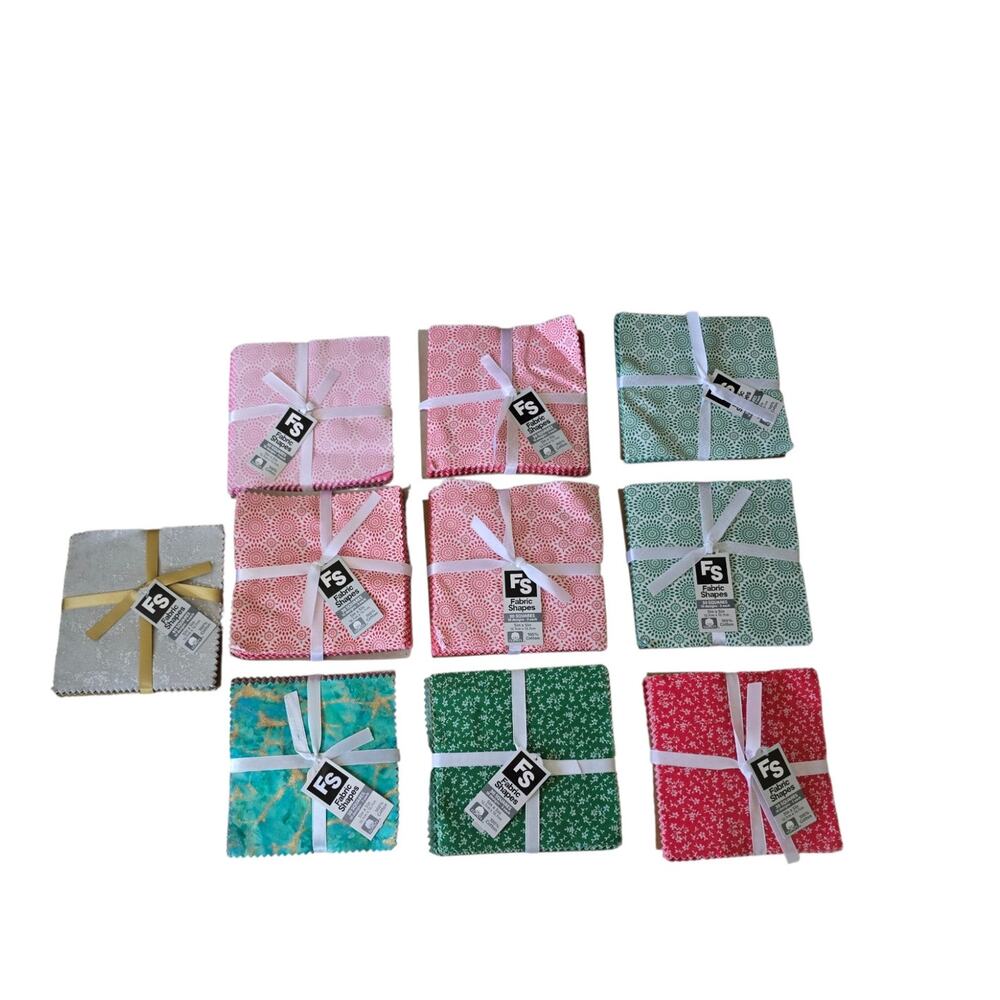 Fabric Shapes Fat Quarters Lot 5" X 5" Squares Quilting Crafts See Description